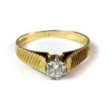 An 18ct yellow gold diamond solitaire ring approx. 0.25ct (O).