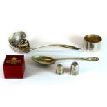 A quantity of mixed silver items.