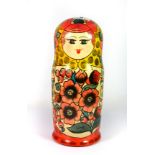 A large Russian wooden Matryoshka interlocking doll figure, H. 29cm.