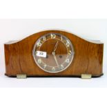 An Art Deco walnut veneered Kienzle mantle clock, W. 42cm, H. 20cm.