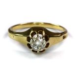 A Victorian gentleman's yellow metal (tested 18ct gold) diamond set ring (approx. 0.50ct),