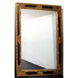 A large Italian gilt framed bevelled glass mirror, 125 x 160cm.