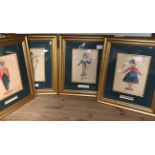 A set of eight limited edition framed prints of Bolshoi Ballet Characters, 32 x 39cm.