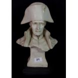 A reproduction reconstituted stone composition bust of Napoleon, H. 34cm.