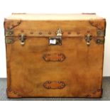 A studded leather trunk, 61 x 41 x 51cm.