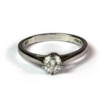 A platinum and diamond solitaire ring approx. 0.51ct (P).