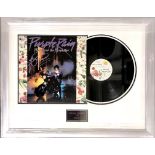 A Prince framed autographed LP record, 70 x 56cm.