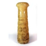 A large vintage carved alabaster vase, H. 40cm.