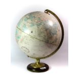 A vintage globe, H. 40cm.