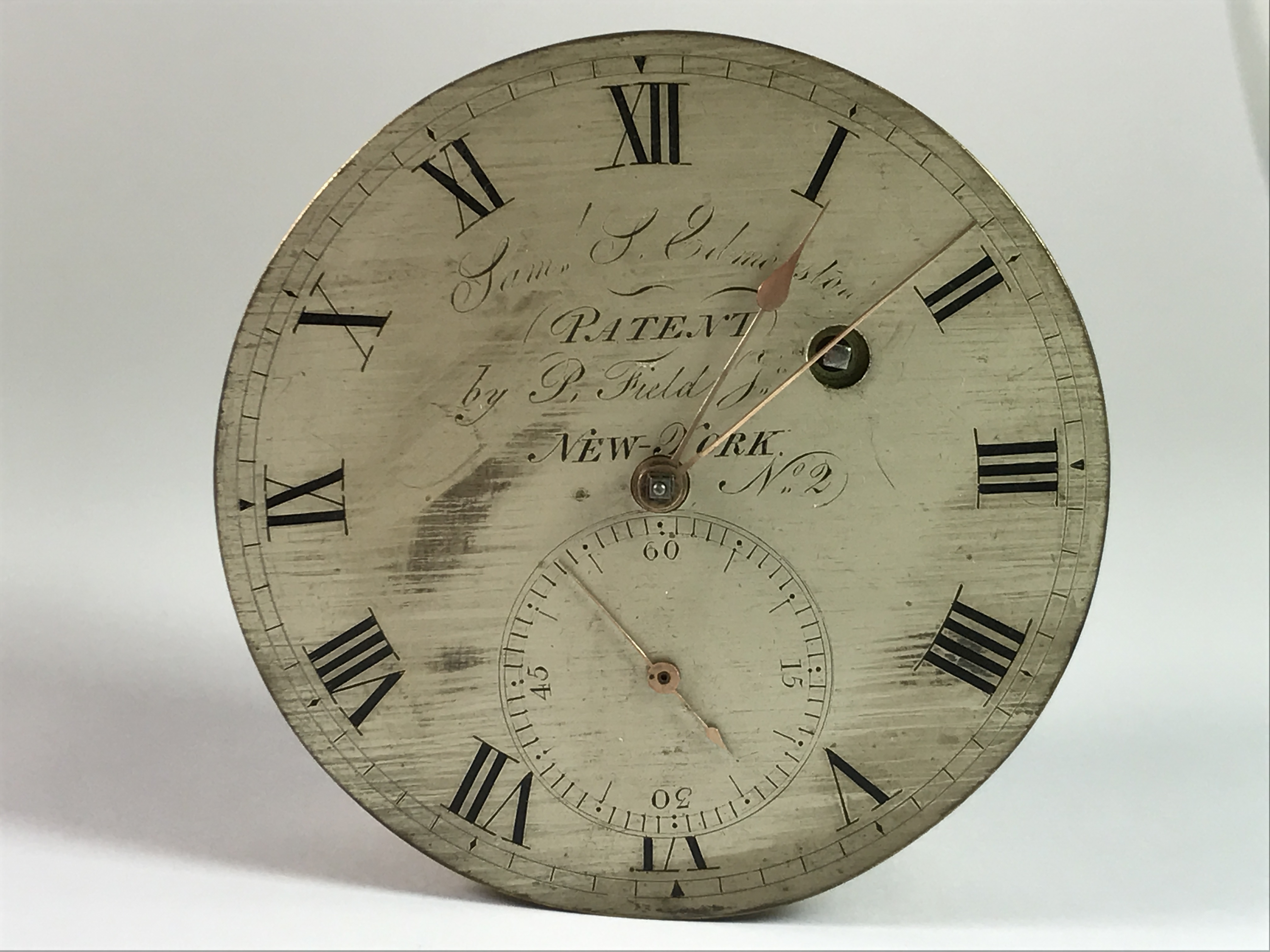 An early mahogany cased chronometer by P. Field of New York, case W. 15cm. - Image 5 of 6