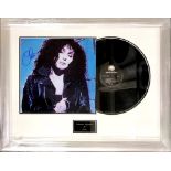 A Cher framed autographed LP record, 70 x 56cm.
