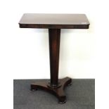 An early 19th century rosewood veneered pedestal sidetable, 60 x 44 x 74cm.