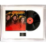 A Bee Gees framed autographed "Spirits Having Flown" LP record, 70 x 56cm.