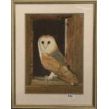 B. E. Millbank, framed pastel of a barn owl, 45 x 58cm.