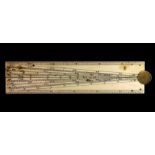 An early ivory folding ruler, makers mark TS.