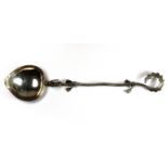 A 19th / early 20th century Chinese hallmarked silver dragon spoon, marks for Luen Ho, Shanghai,