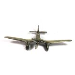 A cast pewter model aircraft, L. 17cm.