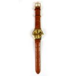 A gentleman's vintage gold plated wrist watch with manual movement.