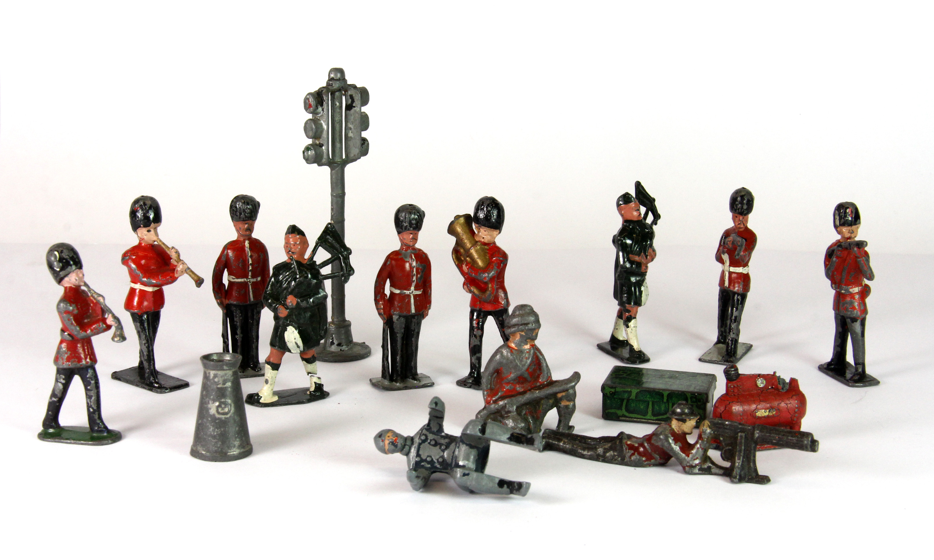 A quantity of lead soldiers etc.