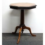 A 19th century pedestal chess table, H. 58cm.