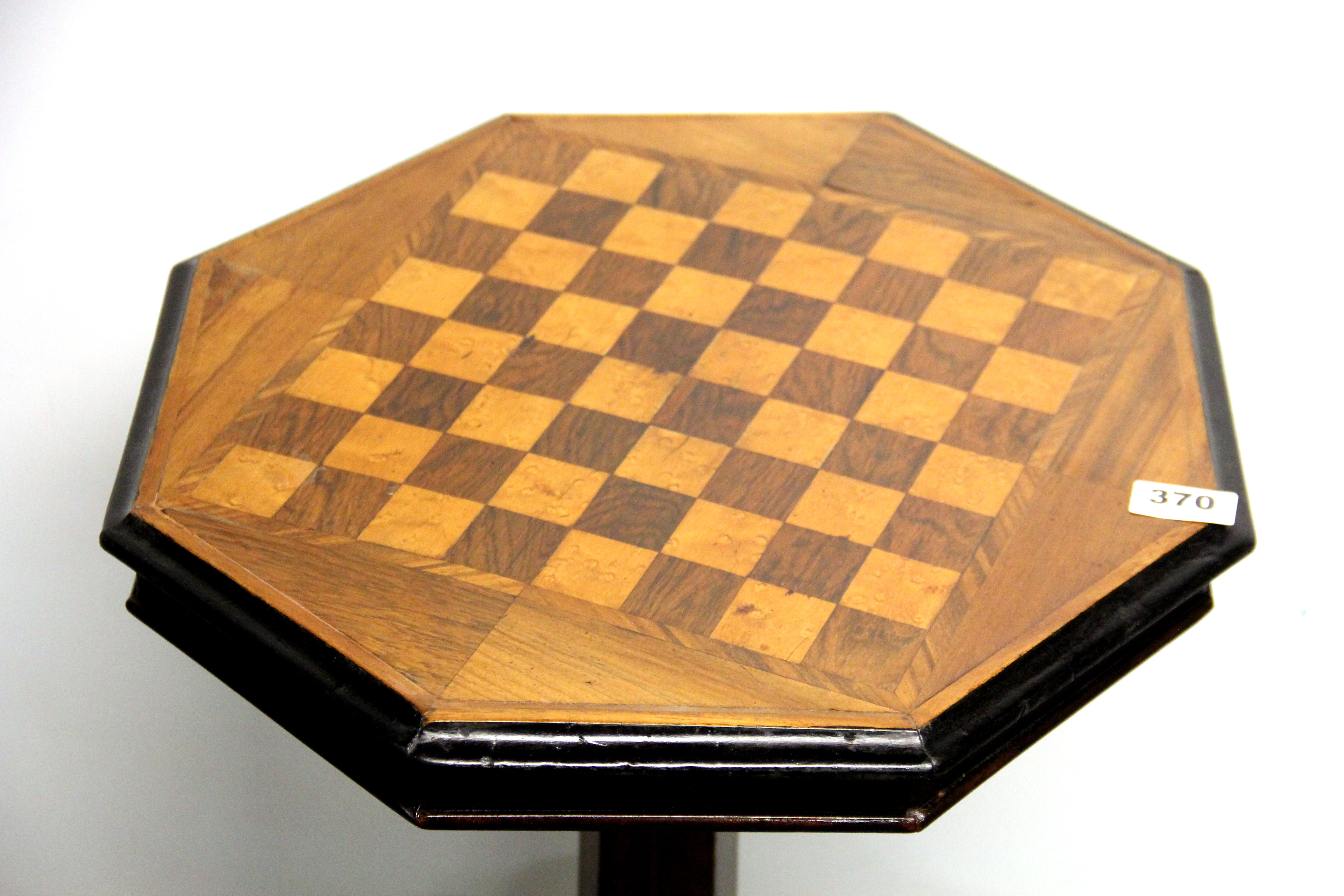 A 19th century pedestal chess table, H. 58cm. - Image 2 of 2