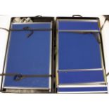 A cased travelling free standing display, case size 110cm x 68cm, 12 panels in total.