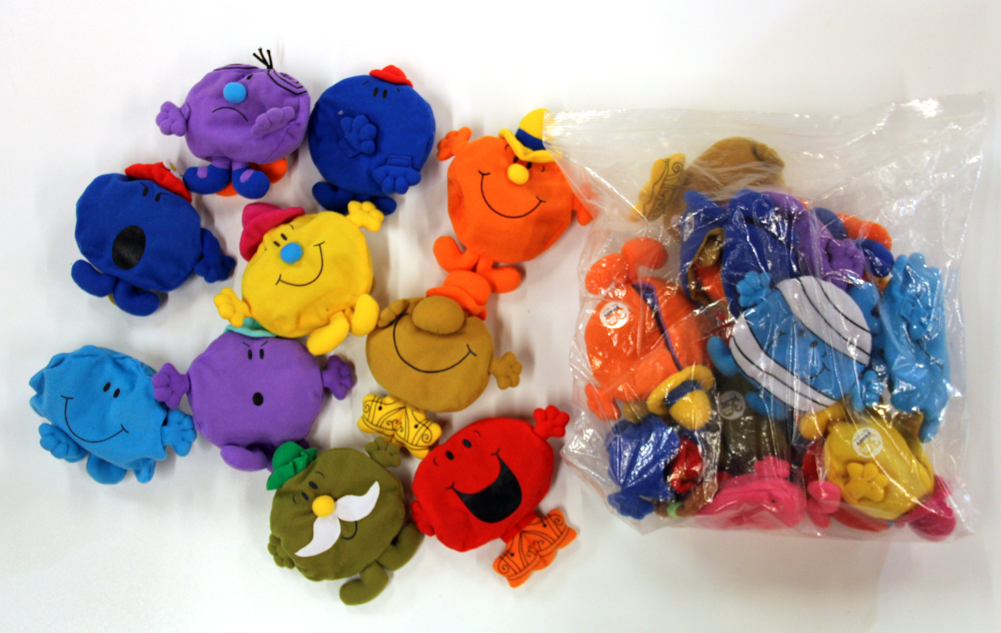 A set of promotional Mr. Men toys.