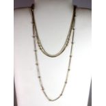 Three 9ct yellow gold chain necklaces (approx. 19.4gr).