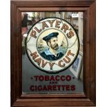 A reproduction Navy Players Cut advertising mirror, 50cm x 60cm.