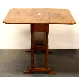 An Edwardian carved oak Pembroke table, W. 62cm H. 67cm.