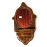 A 19th century walnut hall mirror and key box, H. 60cm.