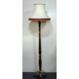 A vintage standard lamp and shade.