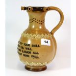 A rare 19th century Doulton Lambeth stoneware motto jug, H. 23cm.