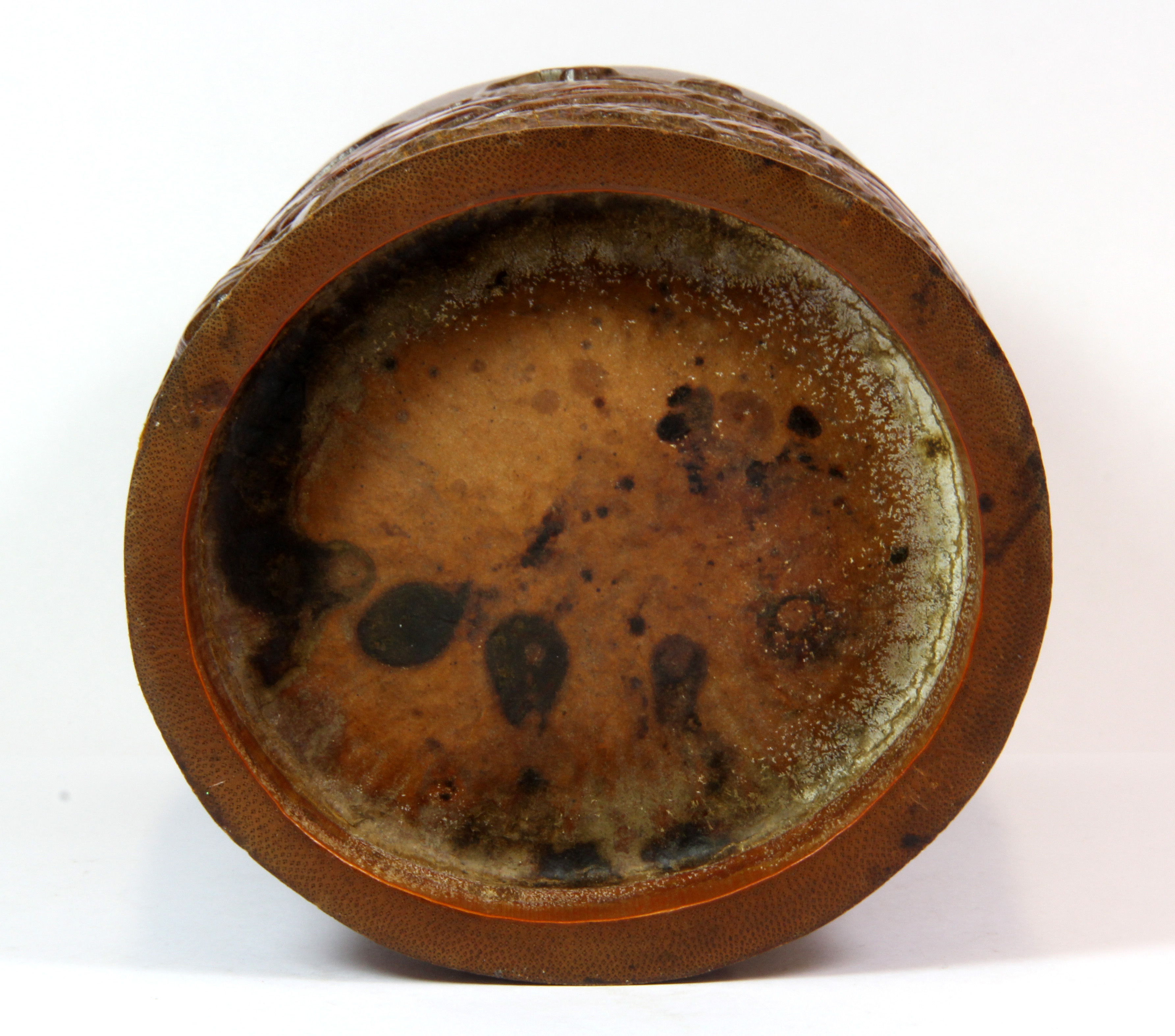 A mid 20th century Chinese carved bamboo brush pot, H. 18cm. - Image 3 of 3