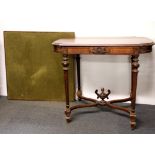 A mahogany hall table and a folding card table.