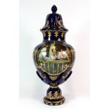 An attractive gilt porcelain jar and cover, H. 46cm.