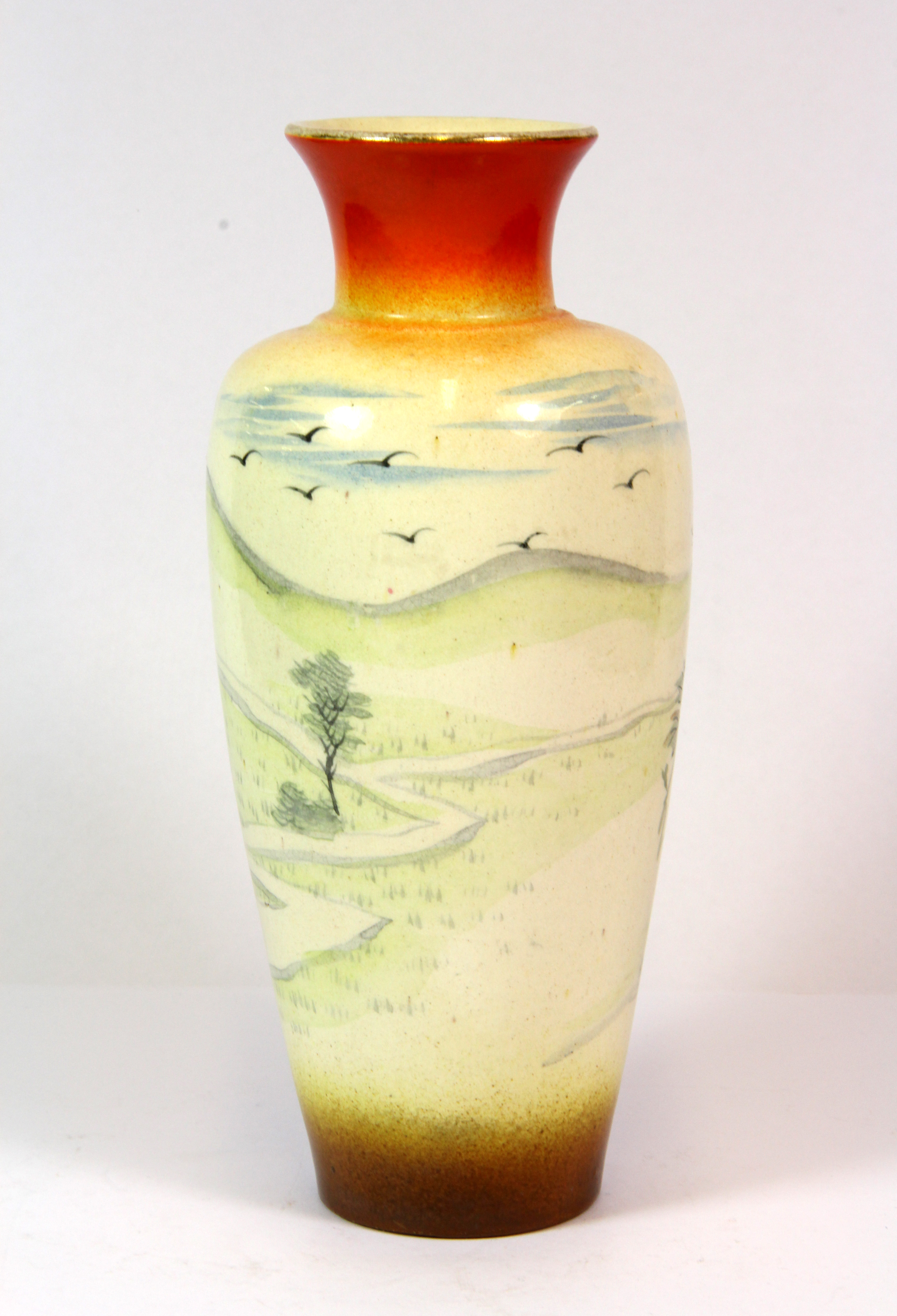 A small early 20th century Japanese pottery Satsuma vase, H. 21cm. - Image 2 of 3