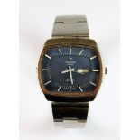 A gentleman's 1970's Tissot blue dial automatic wrist watch.