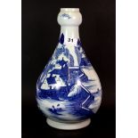 A Chinese hand painted porcelain bottle vase, H. 33cm.