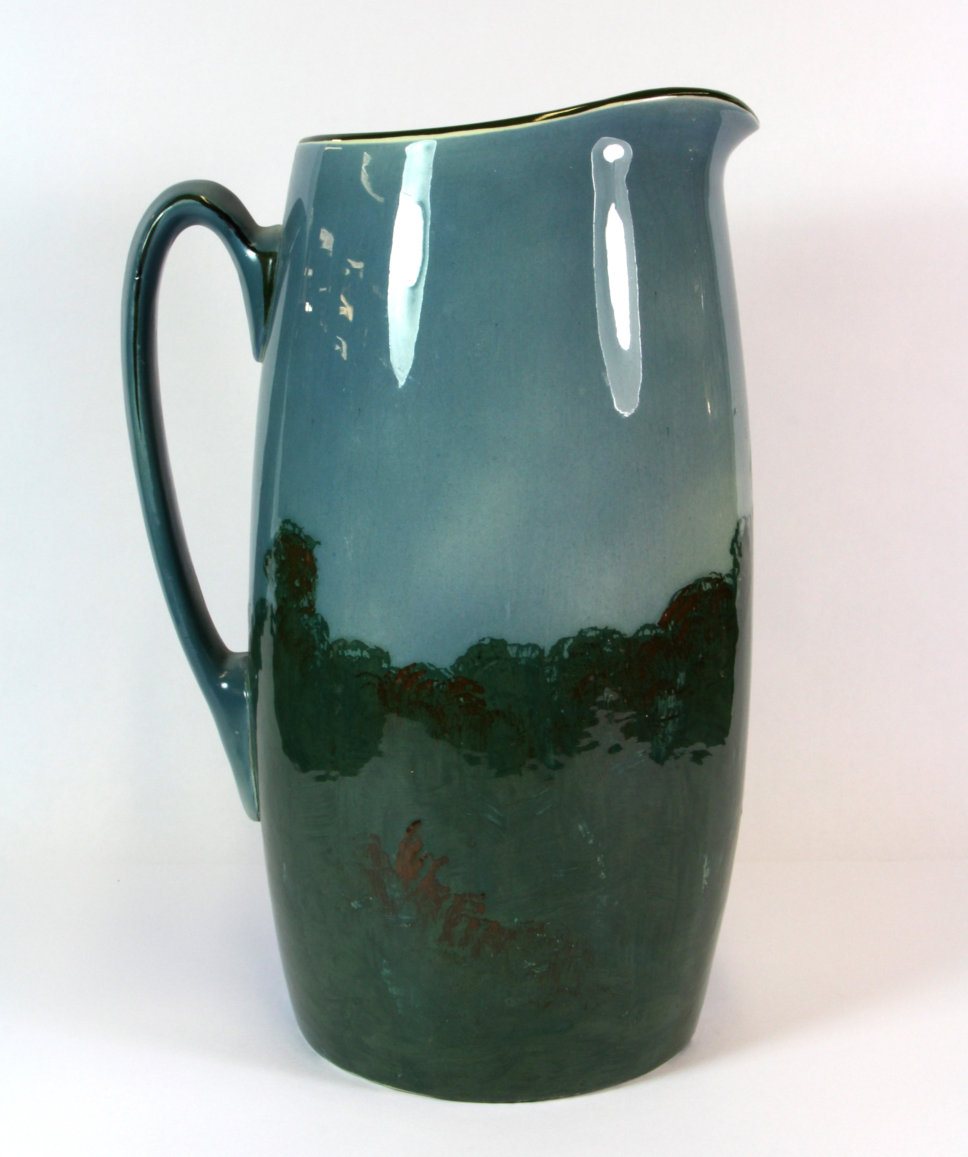 A large Royal Doulton hand painted jug, H. 32cm. - Image 2 of 3