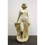 An old concrete garden statue, H. 76cm