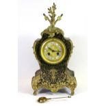 An early 20th century French Boulle and gilt striking mantle clock understood to be in working