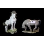 Two Lladro porcelain horse figures with boxes.