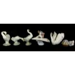 Six Lladro porcelain mixed figures of animals with six Lladro boxes.