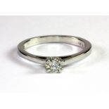 A Forever Diamond 18ct white gold diamond solitaire ring (approx. 0.25ct), set with a smaller