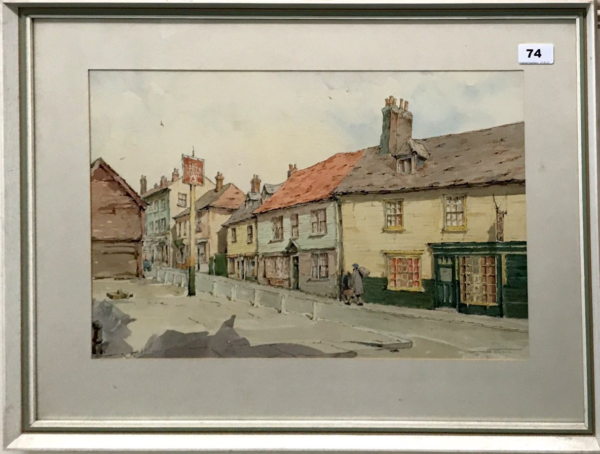 S.G Nevelle, a signed framed watercolour of the White Hart with a further signed watercolour of - Image 4 of 4