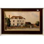 S.G Nevell, large framed watercolour of a country house, 94 x 66cm.