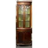 A 19th century mahogany corner cabinet, H. 182cm.