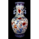 A mid 20th century Chinese Imari style porcelain vase, H. 53cm.