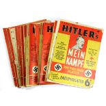 A set of Hitler's Mein Kampf published in 18 weekly parts.